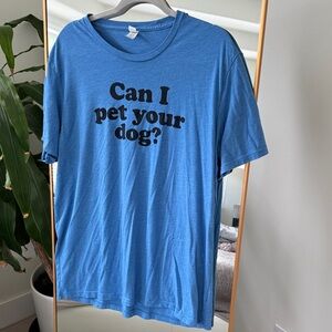Casual Blue Graphic Tee for Dog Lovers